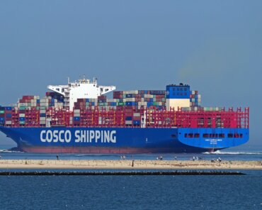A COSCO container vessel. US officials have alleged that vessels operated by the Chinese state-owned shipping group have been used for intelligence collection, claims rejected by Beijing. Credit: hpgruesen/pixabay