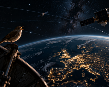The nightingale has found its song. As the UK adopts the language of space power and the U.S. speaks openly about orbital warfare, the question is whether Europe is ready to join the chorus. Credit: SpaceWatch.Global / AI-generated