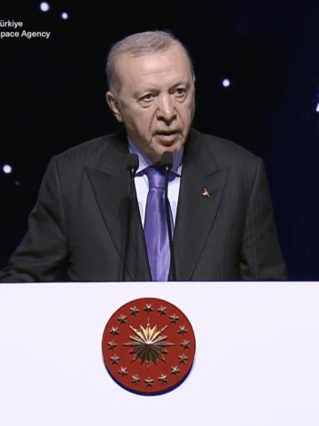 President Erdoğa during his opening speech at IAC 2026. Credit: Screenshot IAC 2026 Livestream
