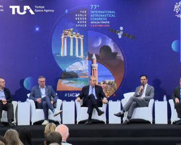 The post-ISS panel brought together Axiom Space CEO Jonathan Cirtain, Vast CEO Max Haot, Starlab CEO Marshall Smith and Blue Origin's Orbital Reef programme manager Randy Little. Credit: Screenshot Livestream IAC2026